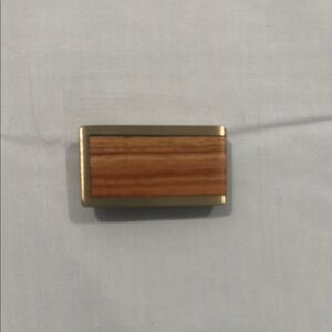 Elegant Vintage Brass & Wood Men's Money Clip